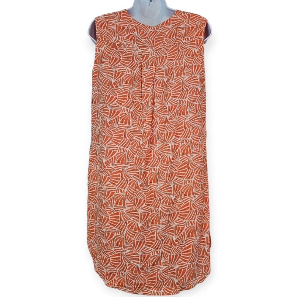 Esley orange & white print mini shift dress Womens Small - Picture 3 of 5